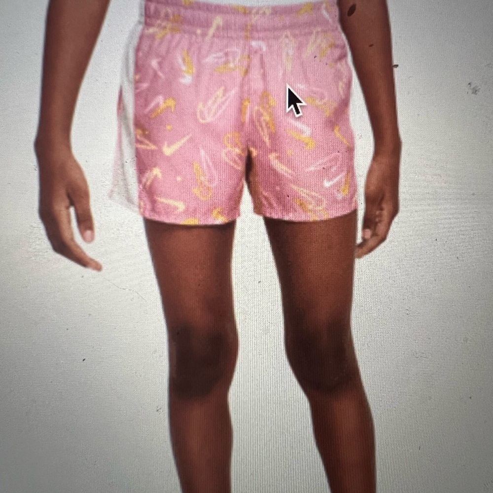 Nike Pink and White Elastic girls Medium Waistband Shorts